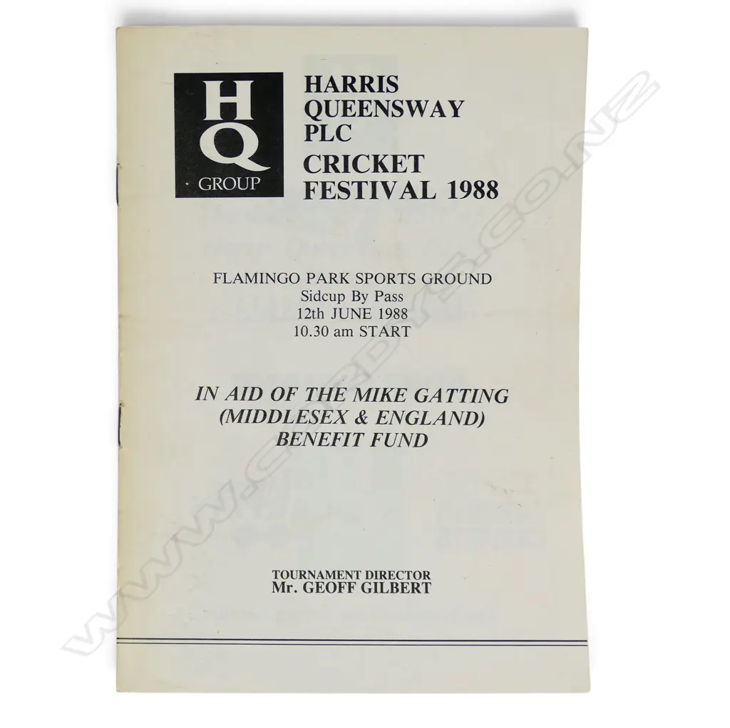 Autographed Mike Gatting Benefit programme 1988 - signed by Gatting and members of his Middlesex team, Image 1++