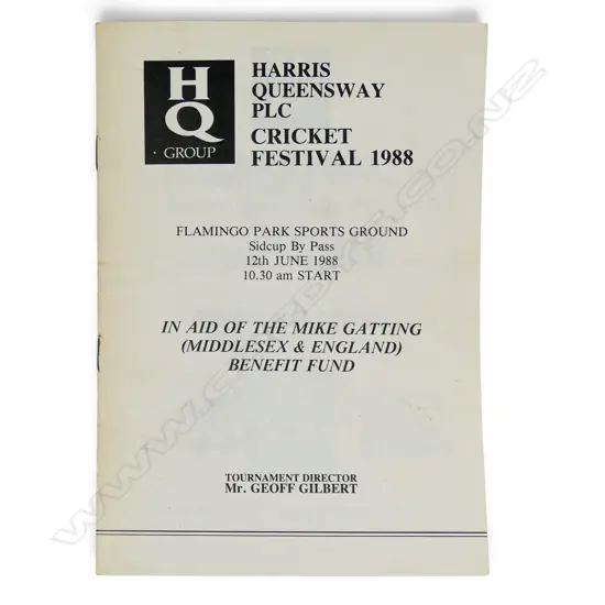 Autographed Mike Gatting Benefit programme 1988 - signed by Gatting and members of his Middlesex team,