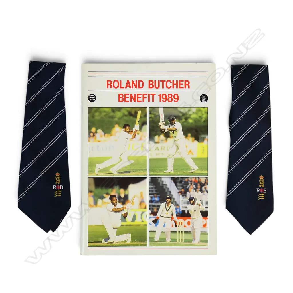 Souvenir booklet for Roland Butcher Testimonial Benefit 1989 and two matching ties, Image 1++