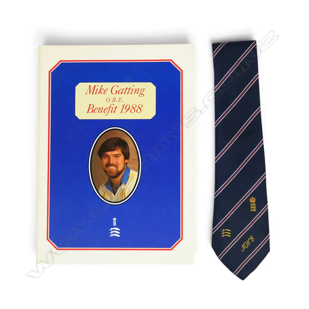 Souvenir booklet for Mike Gatting Testimonial Benefit 1988 and two matching ties, Image 1++