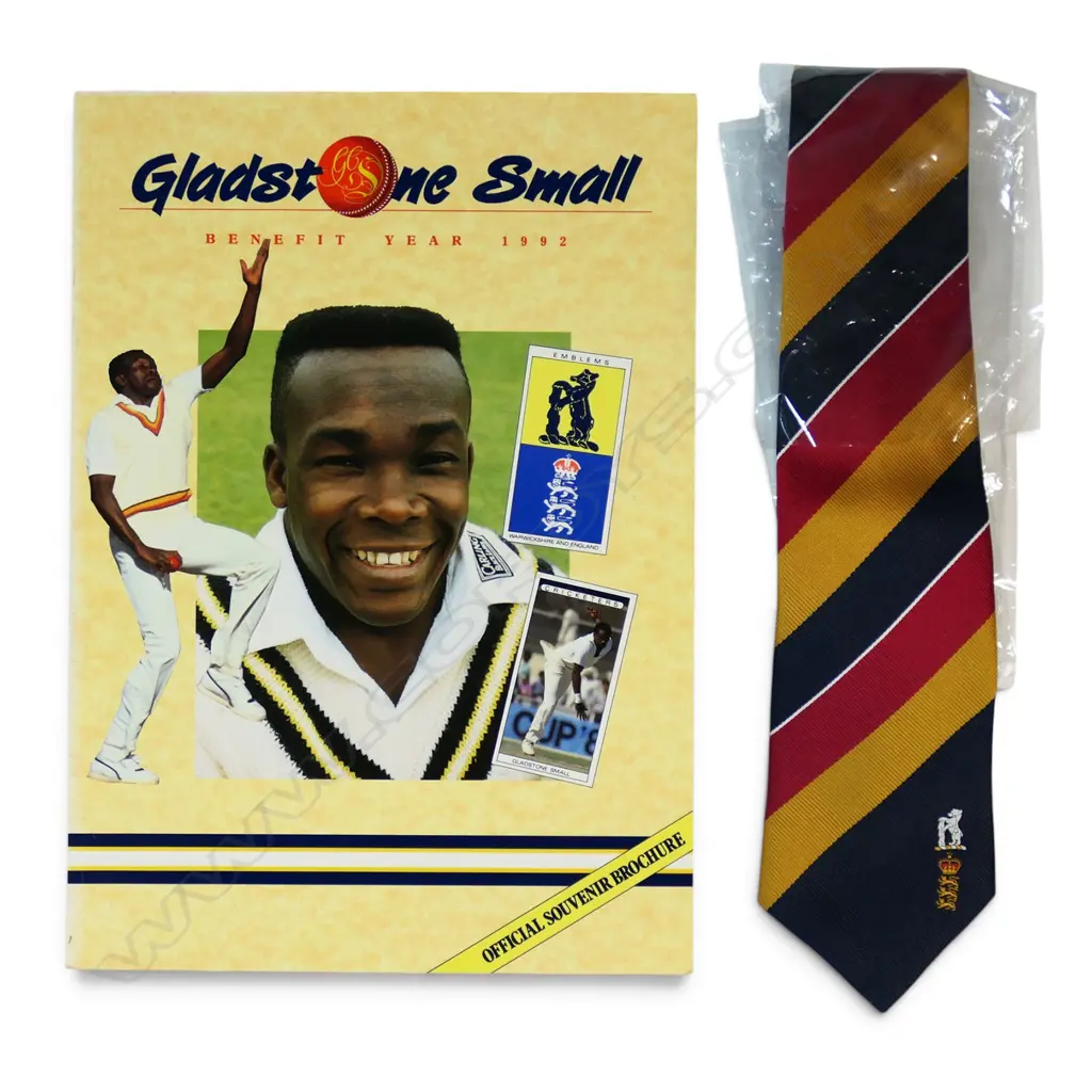 Souvenir booklet for Gladstone Small Testimonial Benefit 1992 and one matching tie, Image 1++