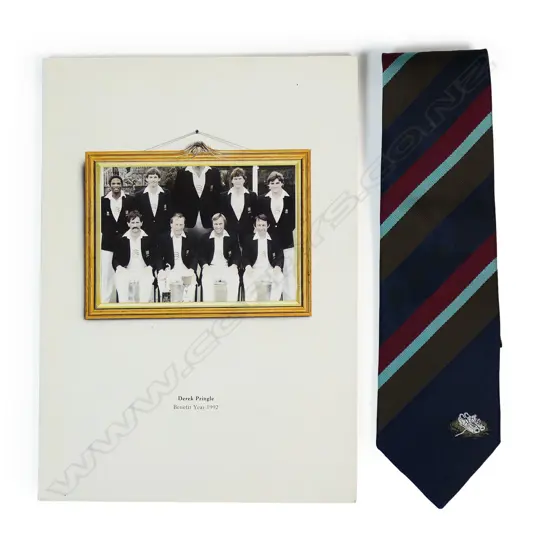 Souvenir booklet for Derek Pringle Testimonial Benefit 1992 and one matching tie,