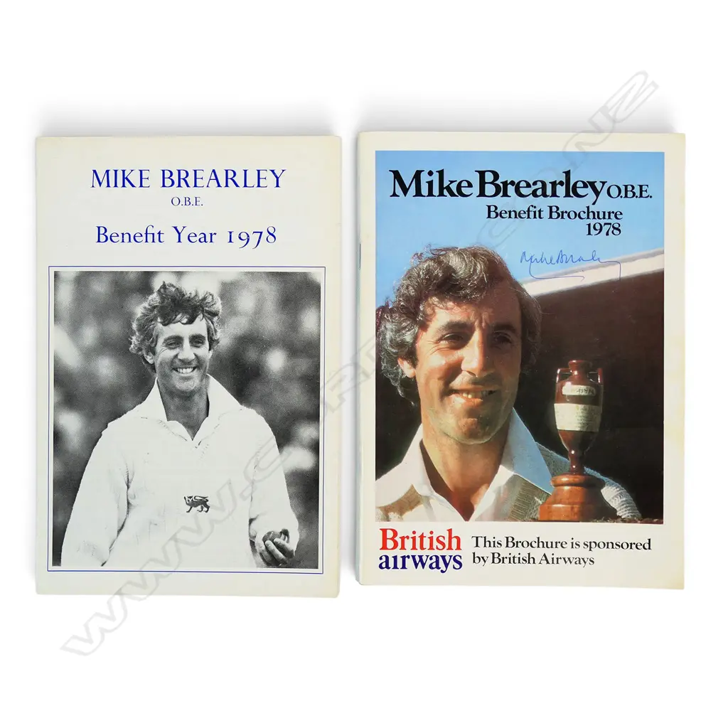 Autographed Souvenir booklet and calendar for Mike Brearley Testimonial Benefit 1978 - signed on the cover by Mike Brearley, Image 1++