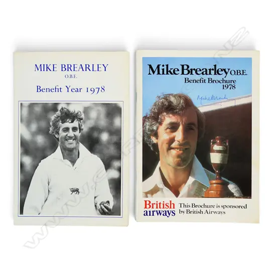 Autographed Souvenir booklet and calendar for Mike Brearley Testimonial Benefit 1978 - signed on the cover by Mike Brearley,