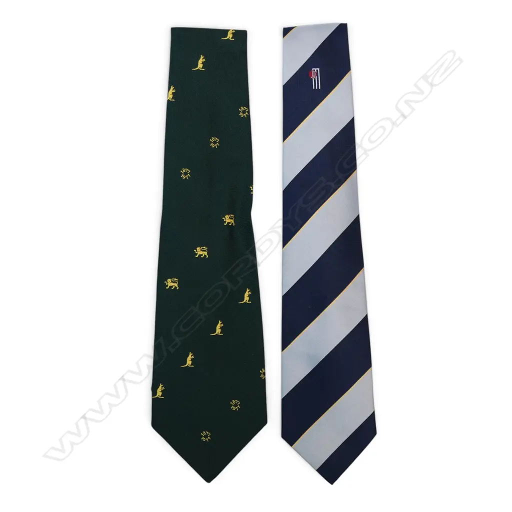 Two official ties - Centenary series England v Australia 1877 - 1977 and 1990 Test series England v New Zealand 1990, Image 1++