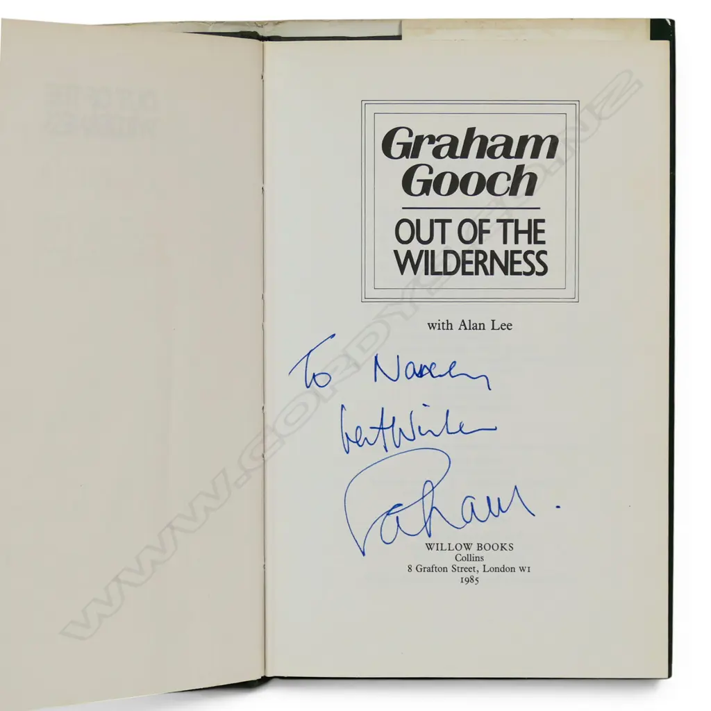 Graham Gooch - Out of the Wilderness - autographed copy signed by the player. Image 1++
