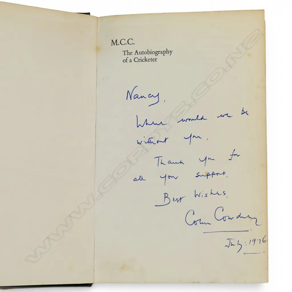 MCC The Autobiography of a Cricketer; Colin Cowdrey - signed by the player. Image 1++