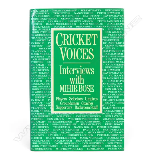 Cricket Voices - Interviews with Mihr Bose, signed by the author - featuring a section on Nancy Doyle; pg.193-197.