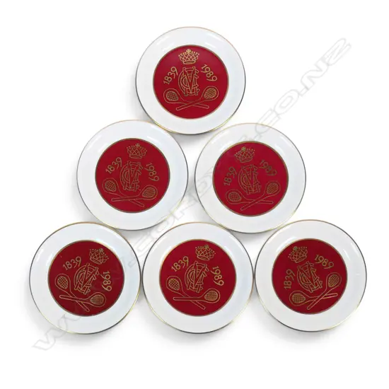Set of six MCC monogrammed drinks coasters commemorating the 150th anniversary of the ' Real Tennis Court ' at Lords cricket ground - plus assorted novelty cricket items.