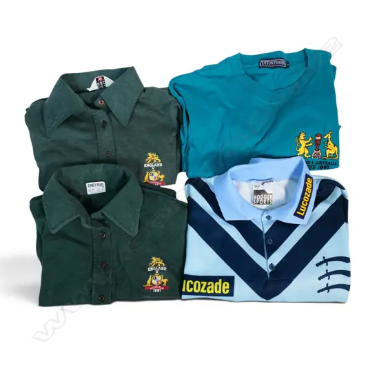 Three commemorative unused teeshirts - Ashes Lords 1997 - two England v Australia 1981 along with Middlesex limited overs supporters shirt.