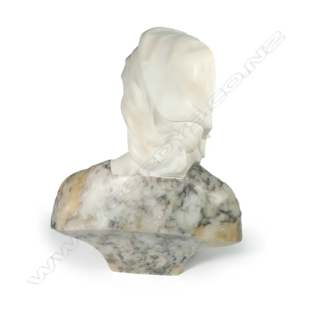 A 19thC alabaster Italian bust of a woman Image 1++
