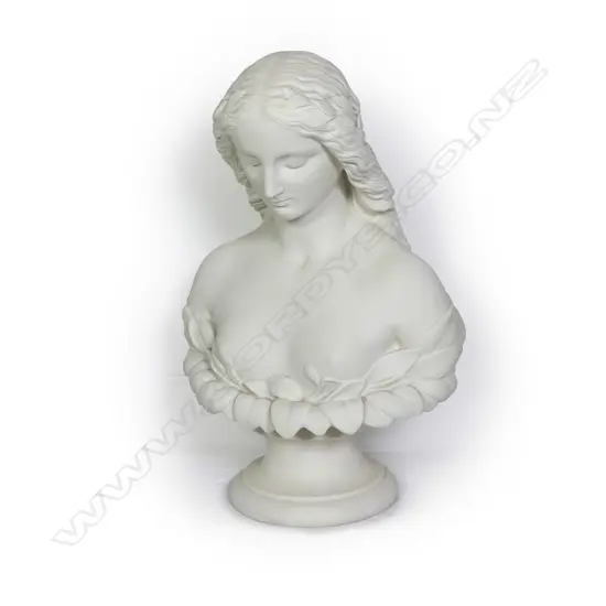 A large Victorian Parianware bust of Clytie
