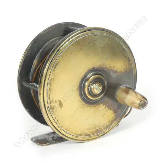 A vintage 2¾" brass trout reel by Allcocks Redditch