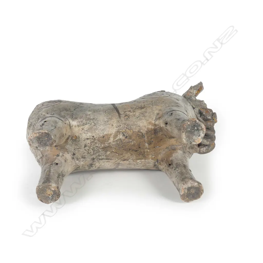 A rare and uncommon Inca culture Pucara pottery figure of a bull Image 1++