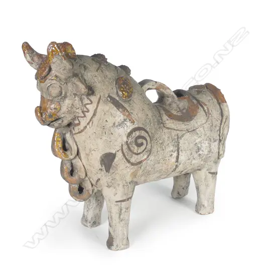 A rare and uncommon Inca culture Pucara pottery figure of a bull