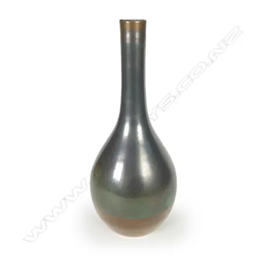 An uncommon Crown Lynn Hand Potted metallic glazed vase