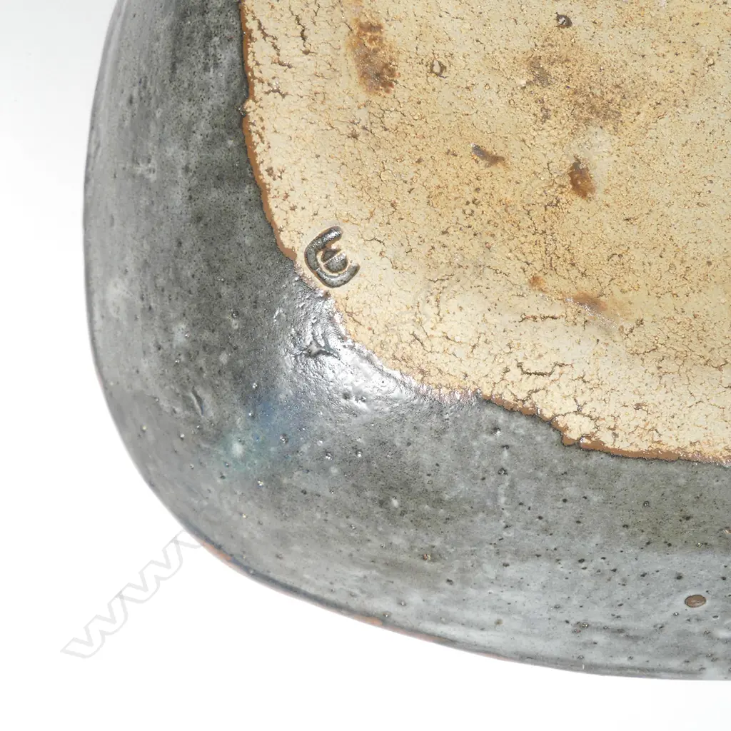 Len Castle large serving dish decorated with stamps designed by Theo Schoon Image 1++