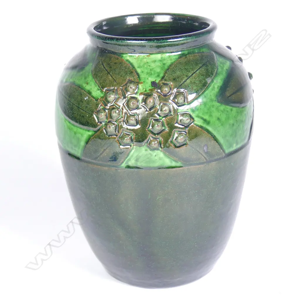 A good Olive Jones studio pottery decorated vase Image 1++