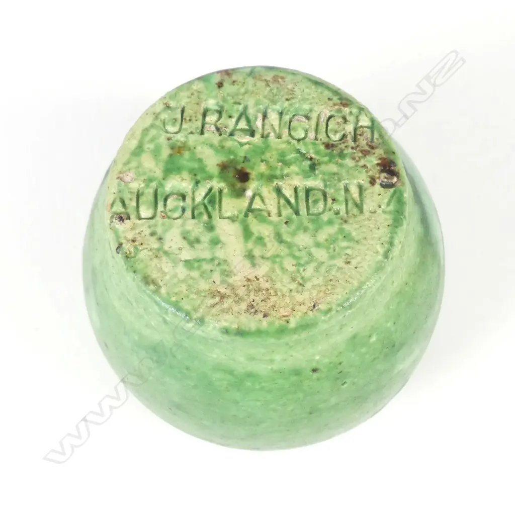 Jova Rancich miniature green glaze vase Image 1++