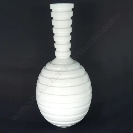 A John Parker white ribbed vase