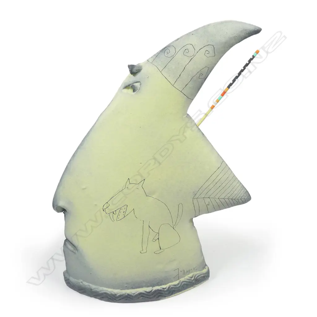 A Steve Fullmer pottery sculptural head 'Reef Head' from the Tomahawk Series Image 1++