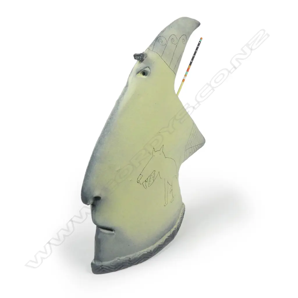 A Steve Fullmer pottery sculptural head 'Reef Head' from the Tomahawk Series Image 1++