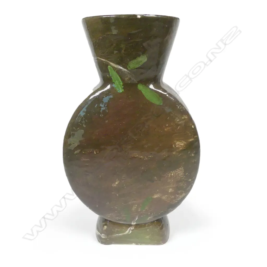 19thC American studio art pottery vase by Odell & Booth Brothers Pottery Image 1++