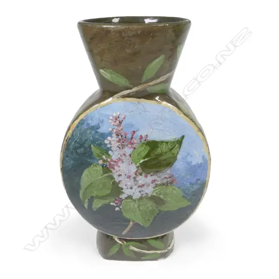 19thC American studio art pottery vase by Odell & Booth Brothers Pottery