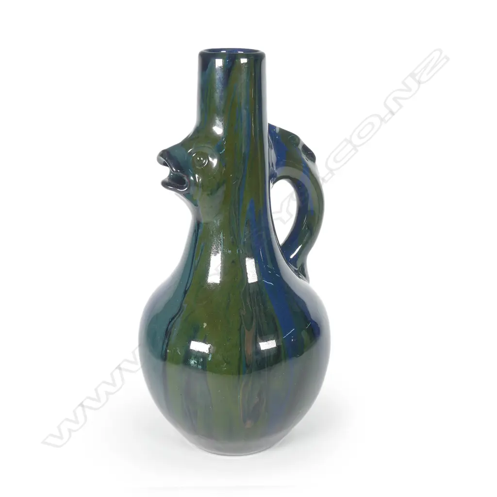 A late Victorian Elton studio art pottery fish jug Image 1++