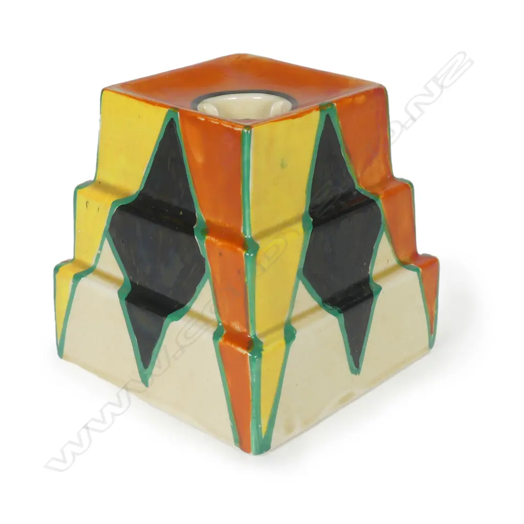 A Clarice Cliff ‘Bizarre’ candle stand Image 1++