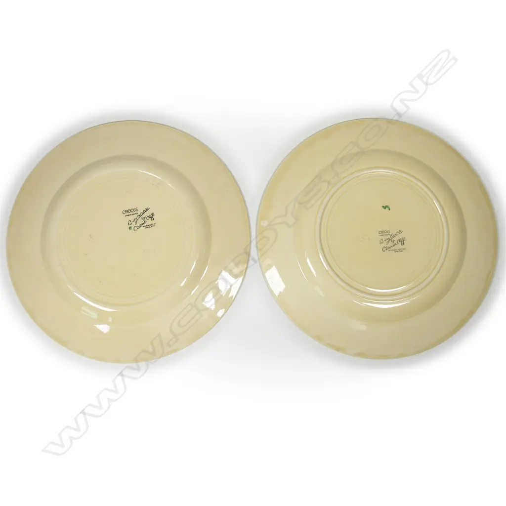 A pair of Clarice Cliff 'Crocus' plates Image 1++