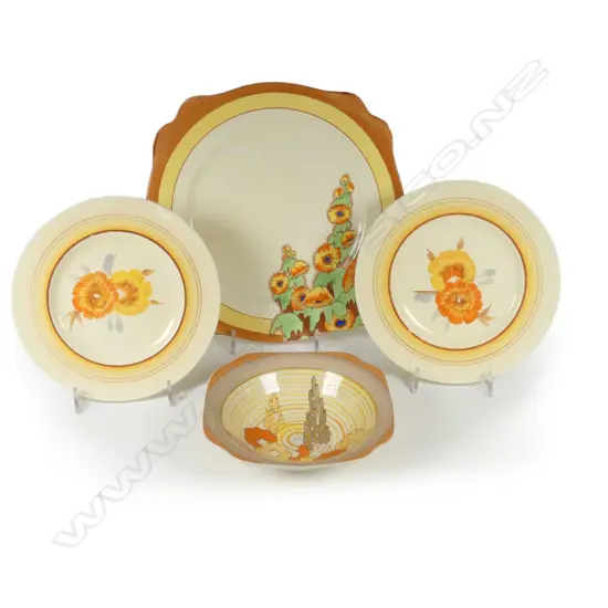 Four Clarice Cliff pieces