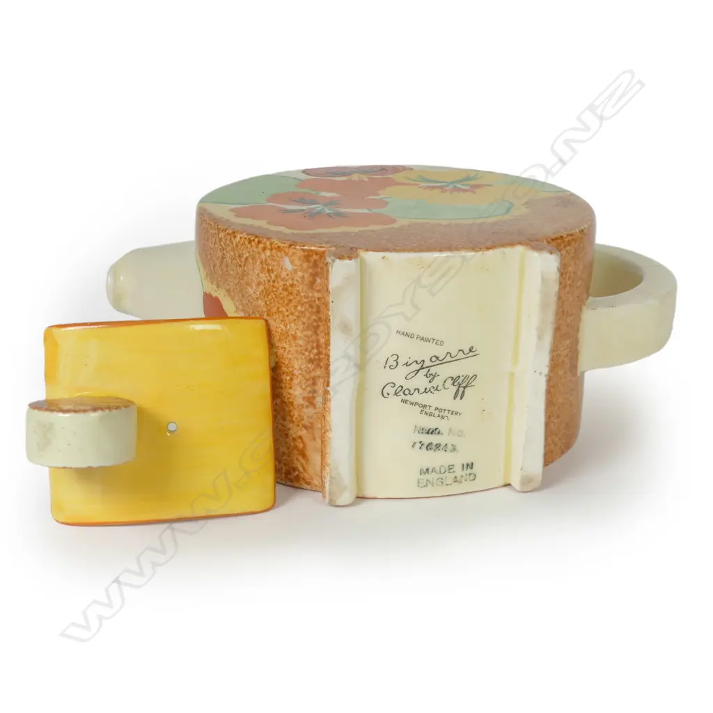 A Clarice Cliff 'Nasturtium' Bonjour tea pot Image 1++