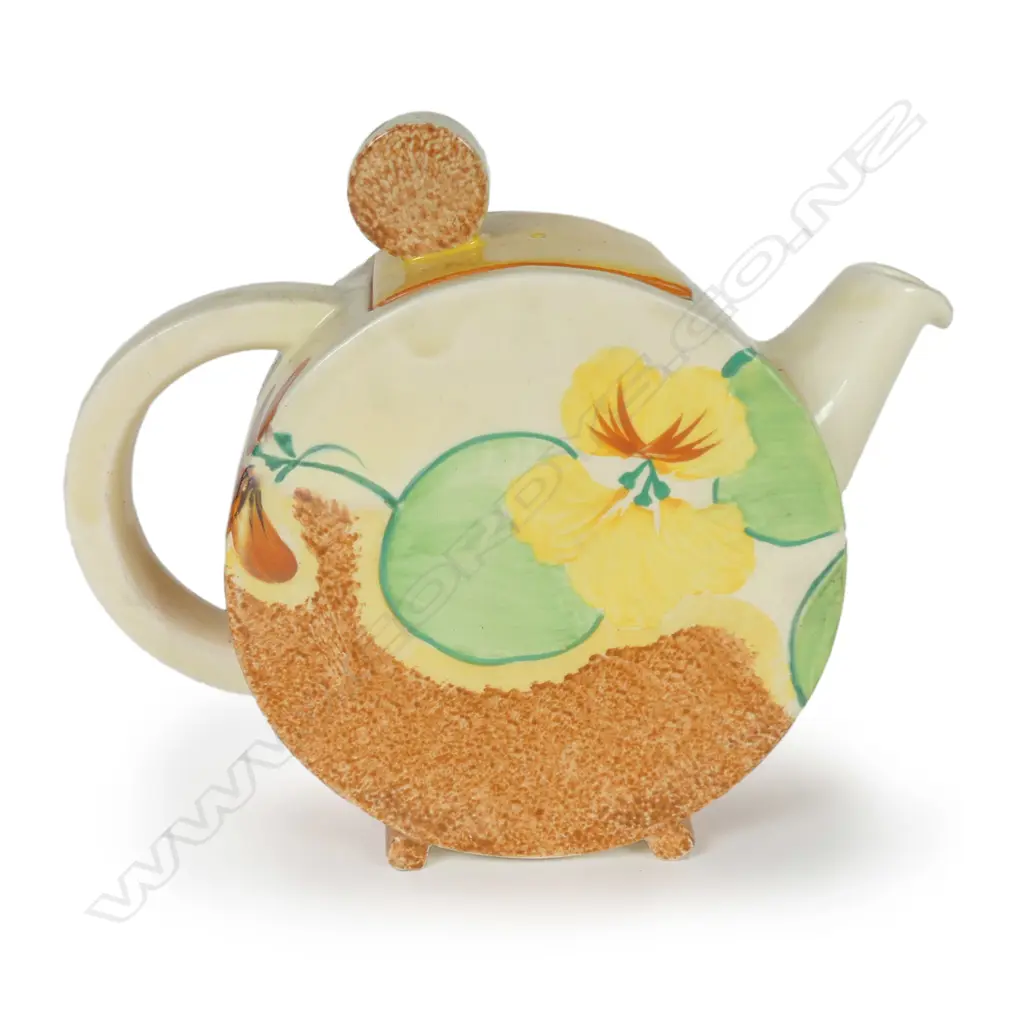 A Clarice Cliff 'Nasturtium' Bonjour tea pot Image 1++