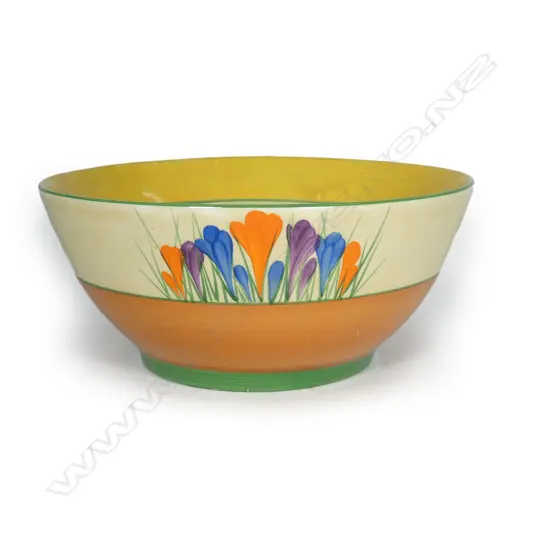 A Clarice Cliff Bizarre 'Crocus' large bowl