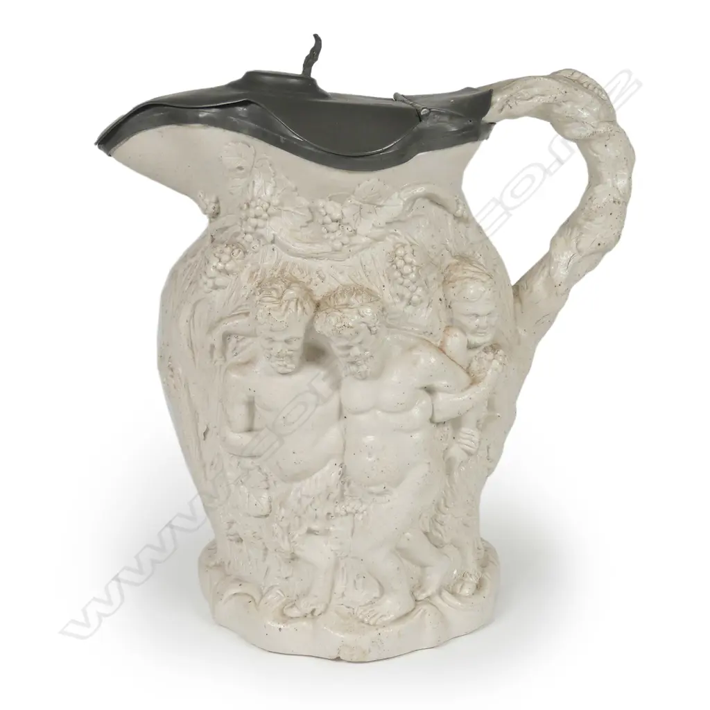 A 19thC Stephen Green Lambeth Bacchus jug Image 1++