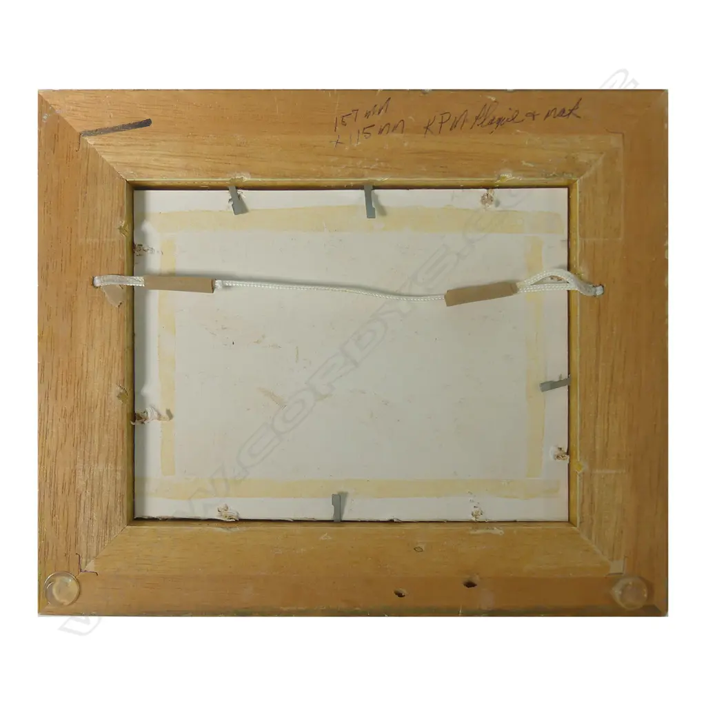 A 19thC KPM porcelain plaque painted with a study of two dogs Image 1++