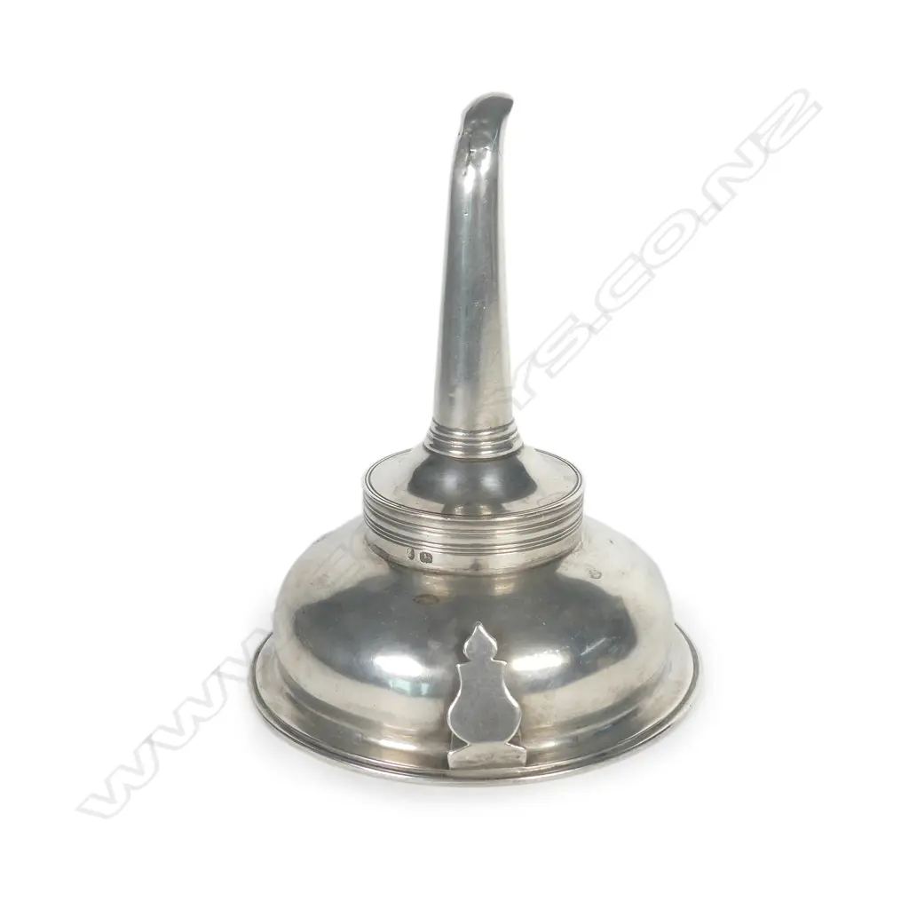 A George III English silver wine funnel Image 1++
