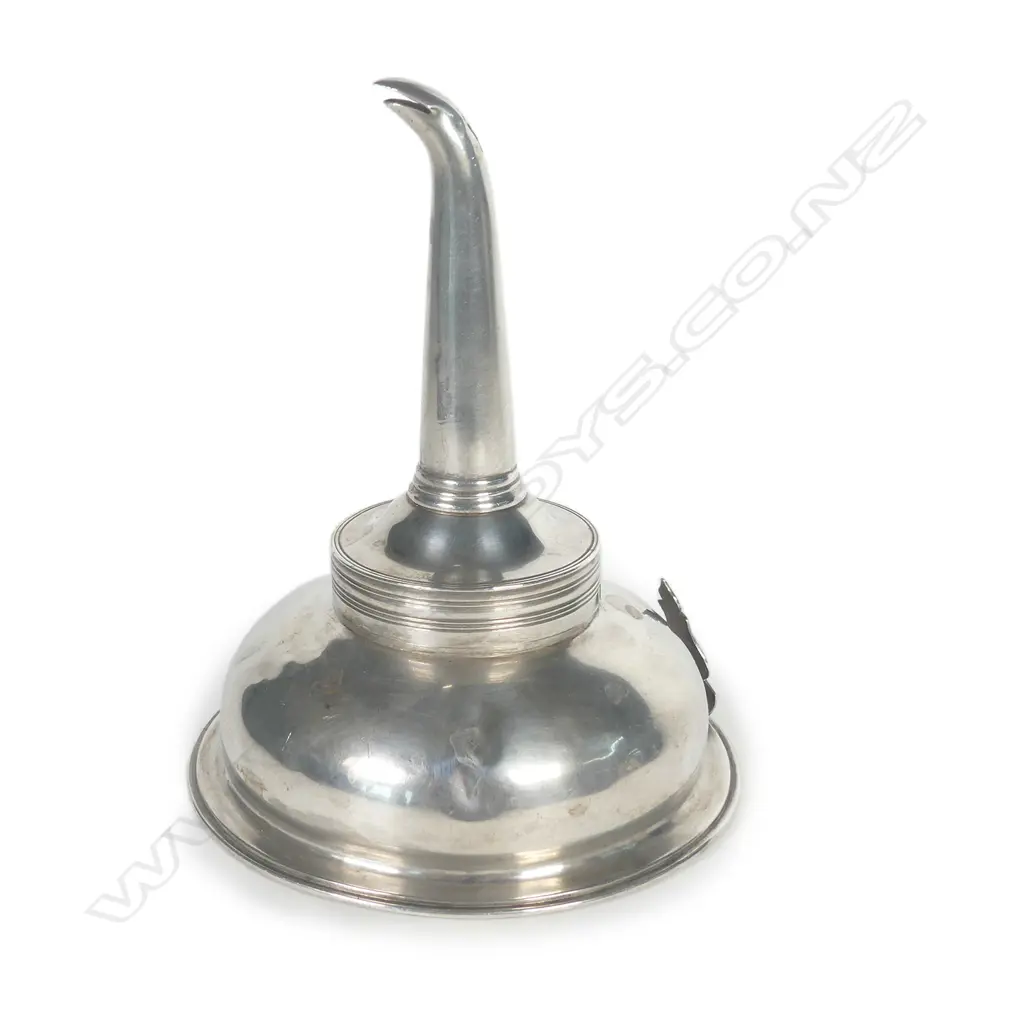 A George III English silver wine funnel Image 1++