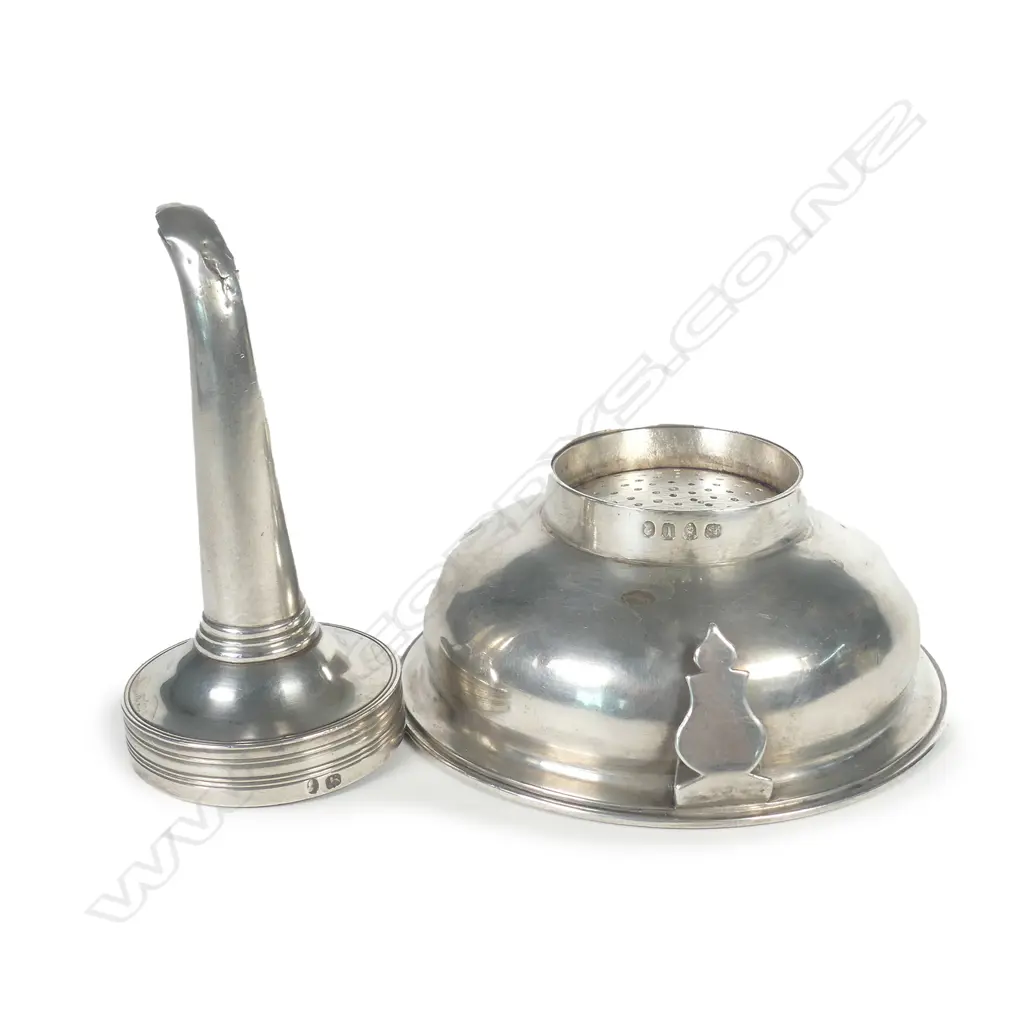 A George III English silver wine funnel Image 1++
