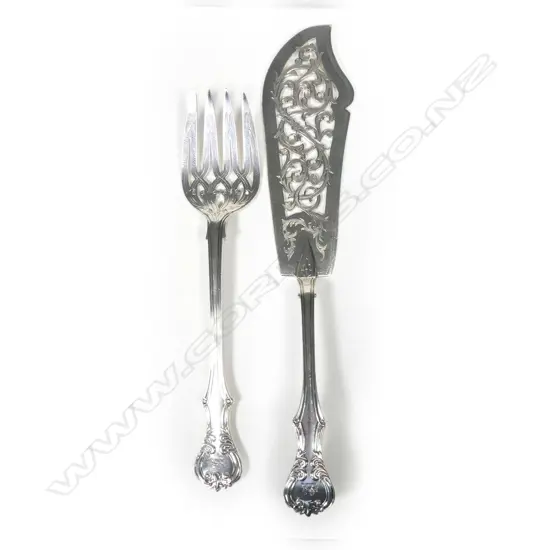 A pair of Victorian silver fish servers