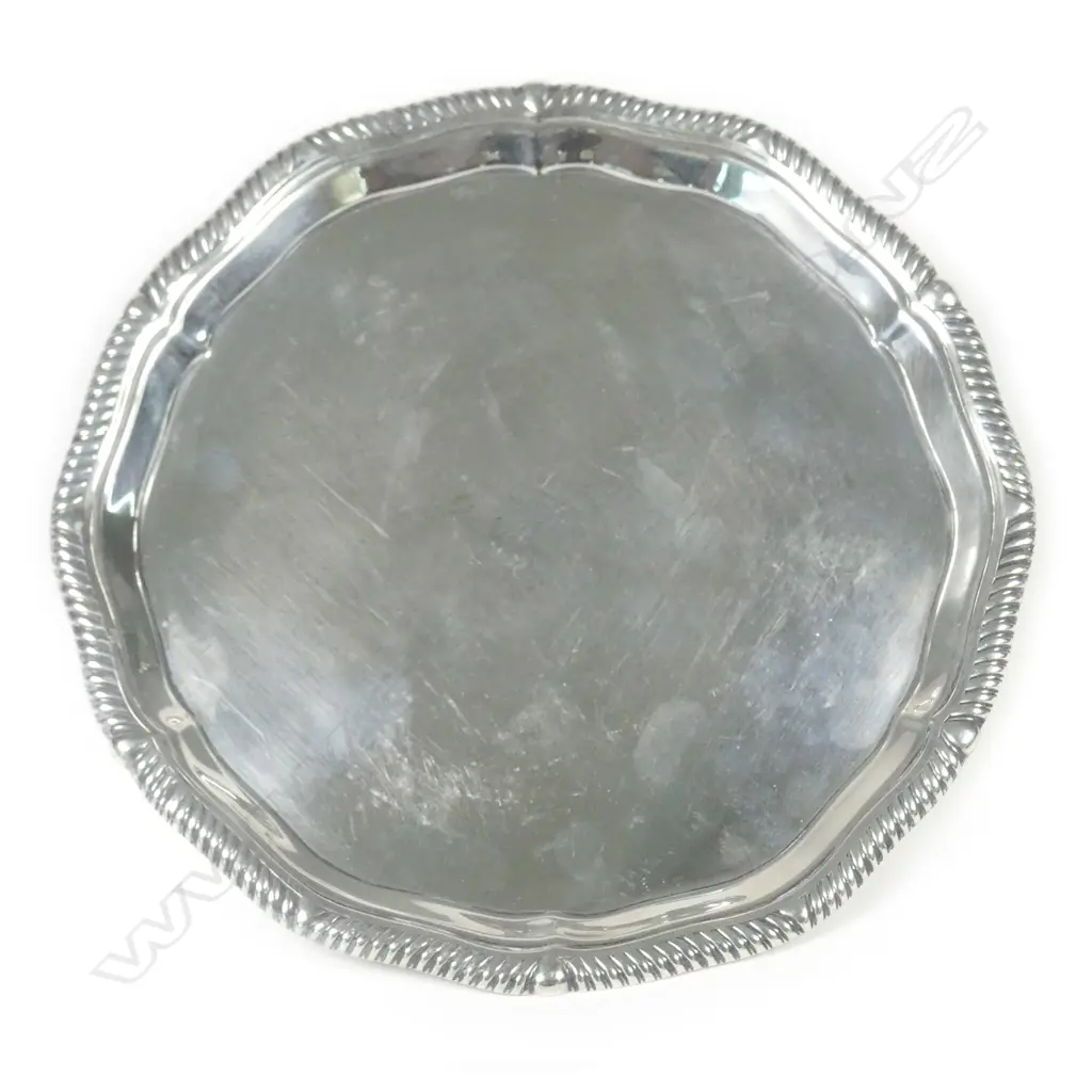 A Victorian silver waiter Image 1++
