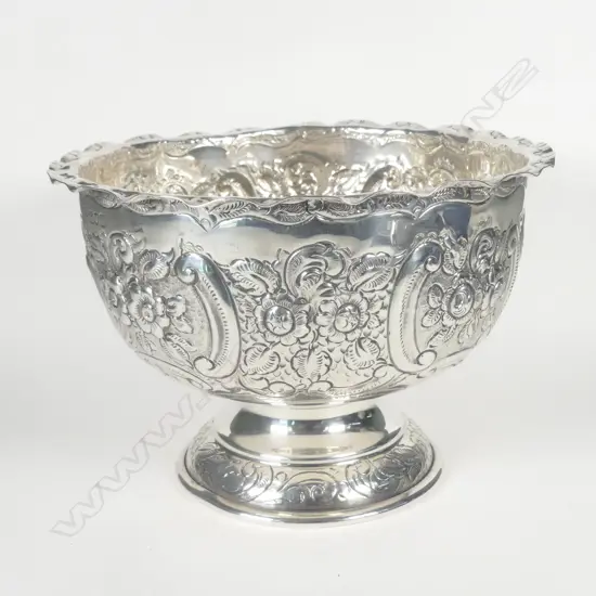 An Edwardian silver rose bowl
