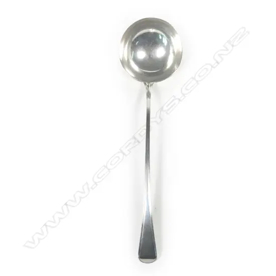 A George III silver soup ladle
