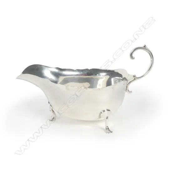 A silver sauce boat