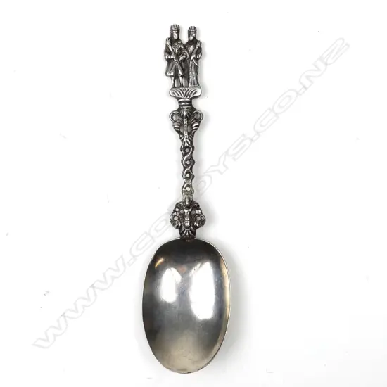 An antique Dutch silver wedding spoon