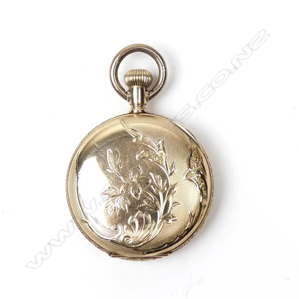 A lady's 10ct. gold Elgin hunter pocket watch Image 1++