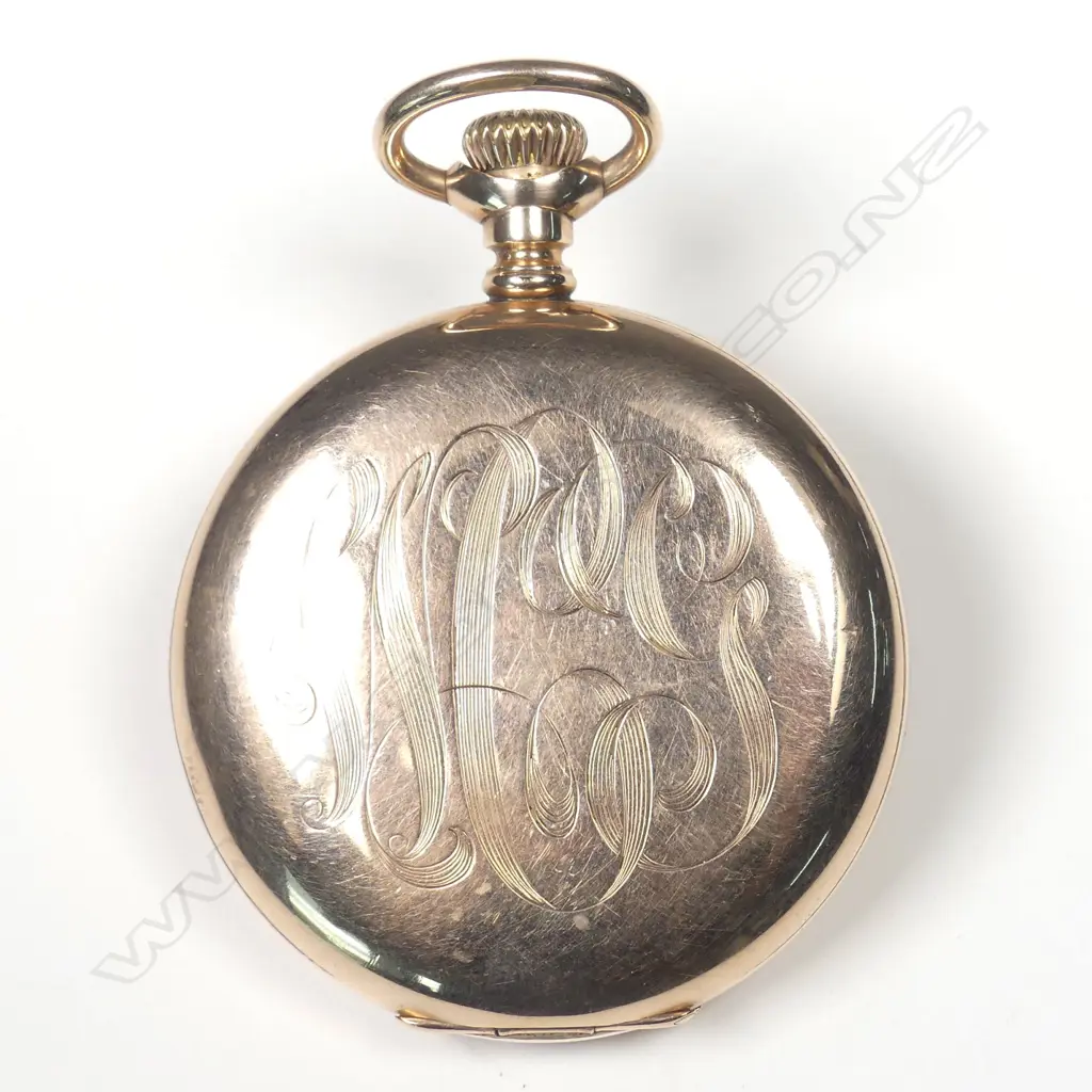 A quality Hampden Watch Co. early 20thC rose gold plate hunter pocket watch Image 1++