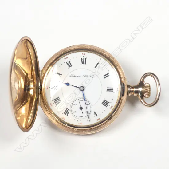 A quality Hampden Watch Co. early 20thC rose gold plate hunter pocket watch