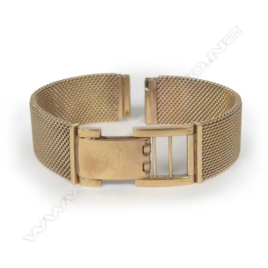 A vintage 9ct yellow gold watch bracelet